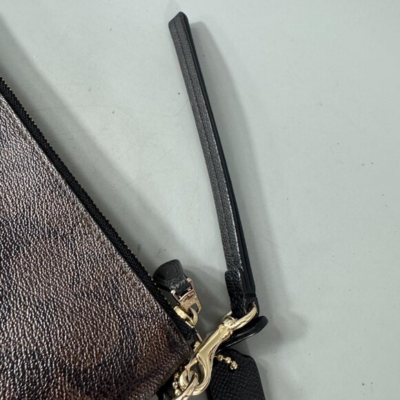 Coach C53563 Brown Leather CC Signature Double Zippered Wallet/Wristlet - Picture 10 of 12